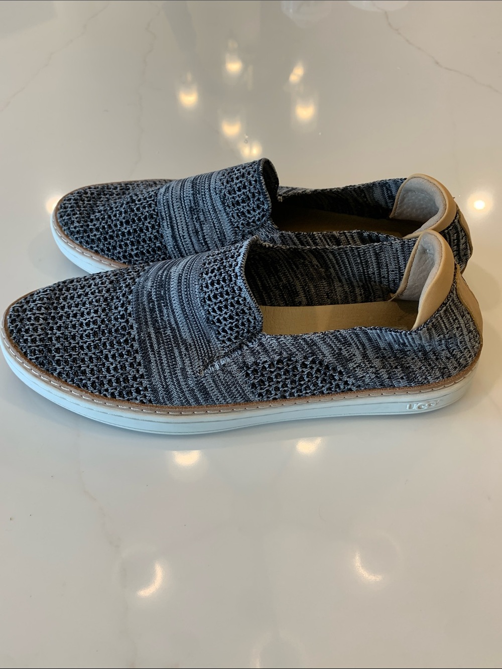Ugg Sammy Slip-On Knit Casual Shoes Heather Gray 7.5